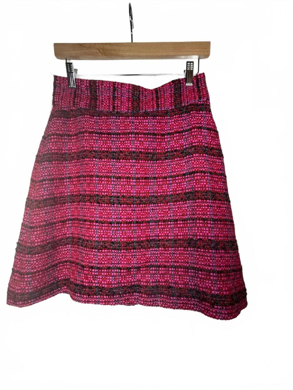 Kate Spade Pink Tweed Mini Skirt Size 4 Wool Silk Blend Bouclรฉ Lined